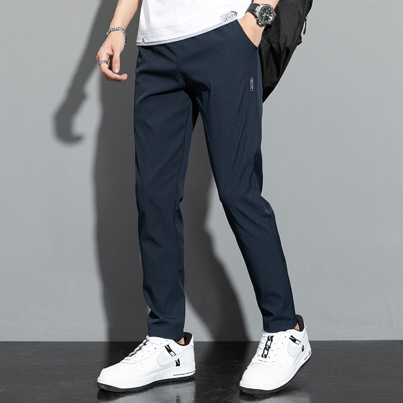 Men's Loose Straight Summer Ice Silk Casual Pants