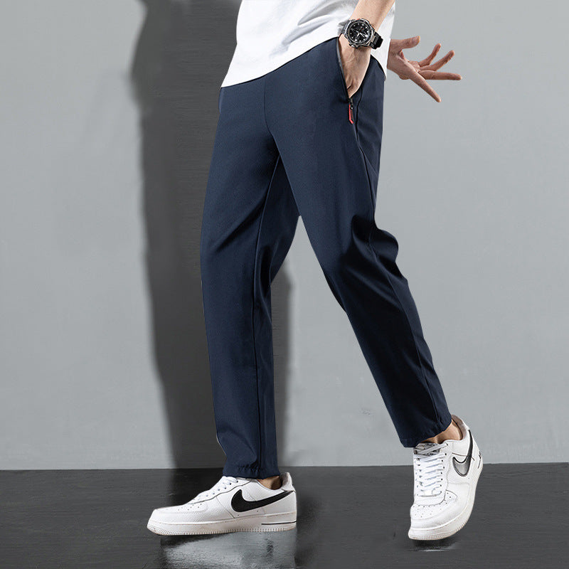 Men's Loose Straight Summer Ice Silk Casual Pants